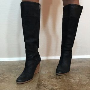 Knee High Suede Boots with 3 inch heel